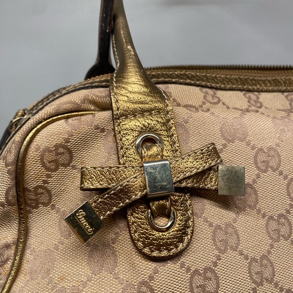 Gucci Mini Boston Gold Guccissima Canvas Shoulder Bag, Vintage - Picture 2 of 7